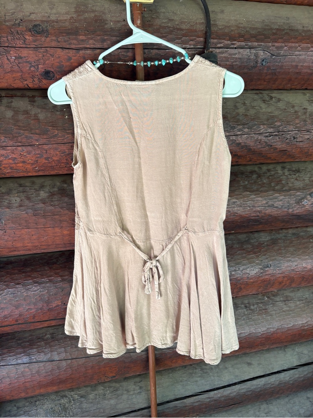 Braja M Hippie Boho embroidered Tan Womens Sleeveless Top tunic Gypsy style - Picture 7 of 11